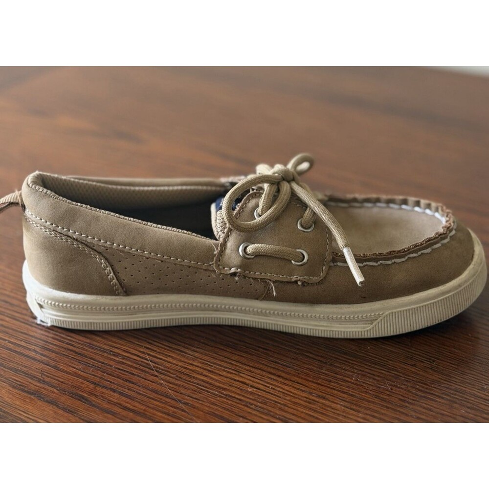Sperry Top Sider Kids Boat Shoes Tan Leather Lace Up Size 1 M - Picture 8 of 10